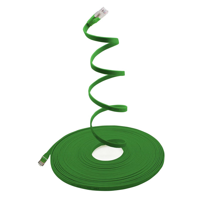 5m - grün - 10 Stück Cat7 Flachkabel Netzwerkkabel Cat 7 Rohkabel Gigabit Lan (10Gbit/s) Flachbandka