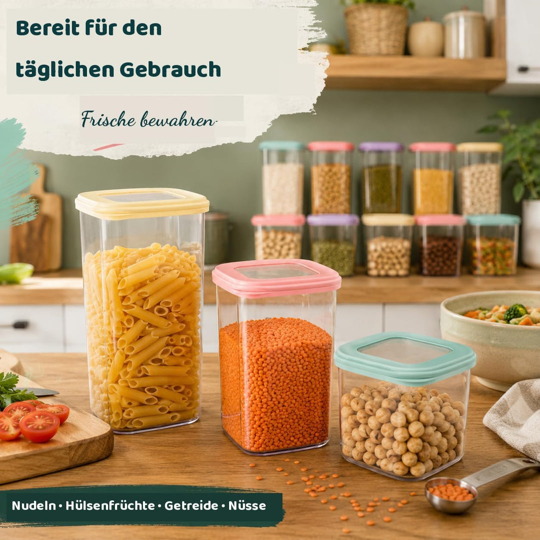 VEHER Vorratsdosen mit Luftdichtem Deckel BPA-Frei, 12er Set