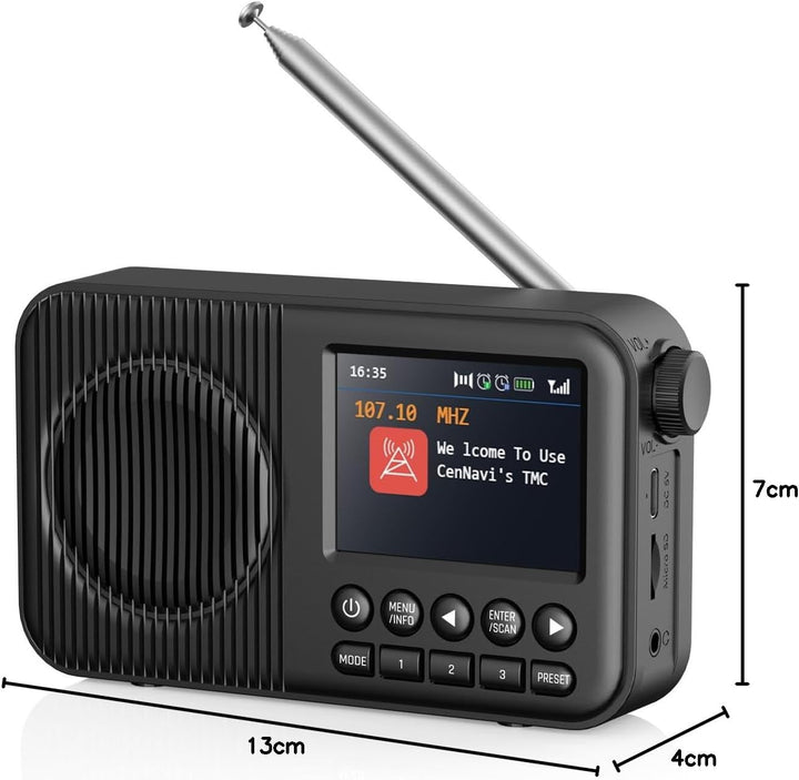 Arafuna DAB Radio, DAB Plus Radio mit 2,4" Farbdisplay, FM Radio mit Bluetooth, Küchenradio mit 60 V