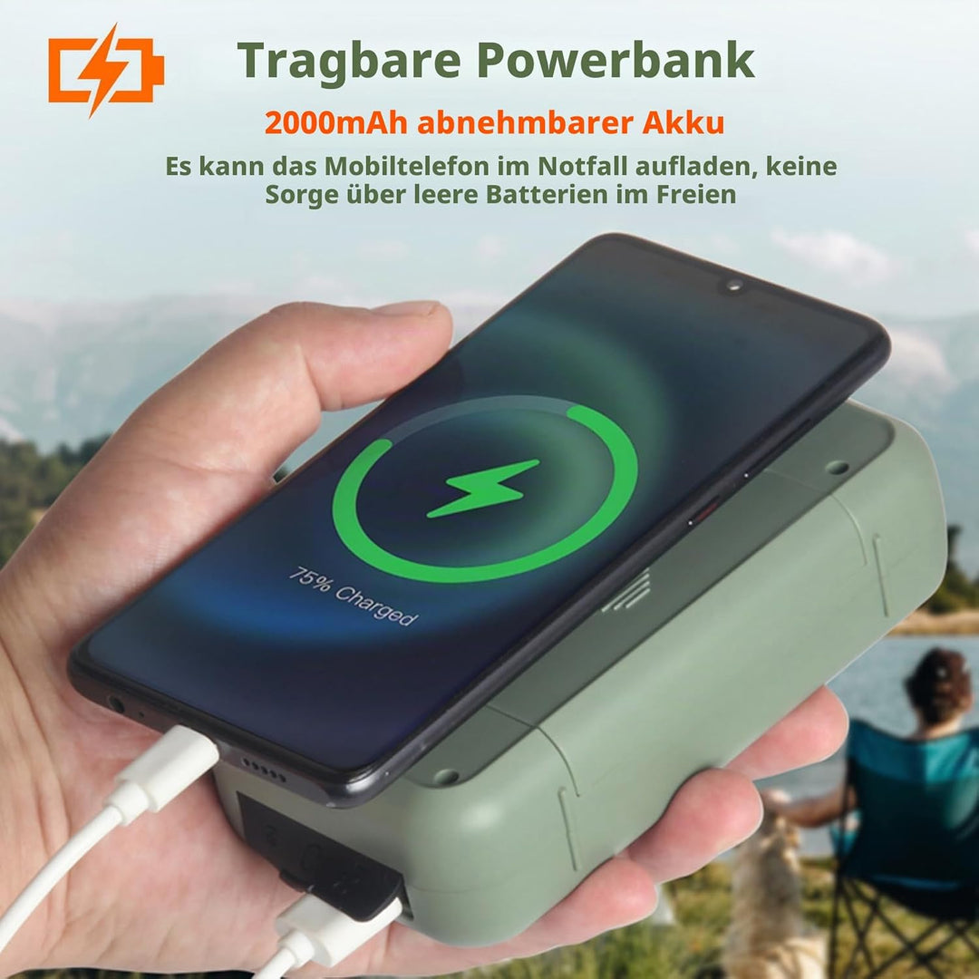 Notfall-Radio, Solar-Handkurbel-Radio AM FM USB wiederaufladbare Power Bank Notfall-Wetter-Radios fü