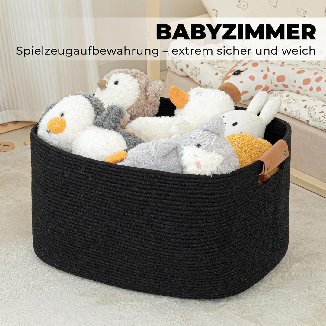 danpinera Aufbewahrungskorb, 50L Körbe, Korb Aufbewahrung für Babyspielzeug, Aufbewahrungskorb Gross