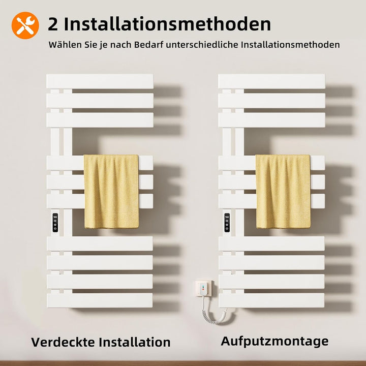 Elektrischer Handtuchhalter, WiFi Smart Thermostat Schwarz Handtuchwärmer, für Alexa und Google Home