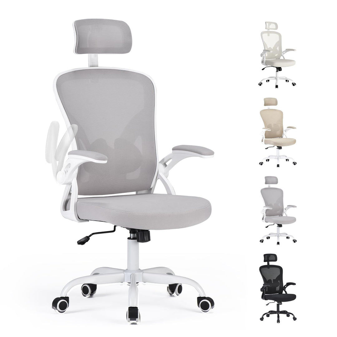 Farini Ergonomischer Stuhl mit Armlehne Büro Schreibtischstuhl mit Rollen Bequemer Home Office Stuhl