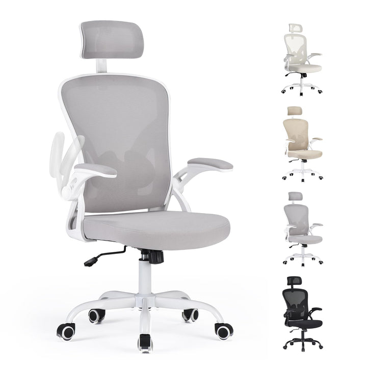Farini Ergonomischer Stuhl mit Armlehne Büro Schreibtischstuhl mit Rollen Bequemer Home Office Stuhl