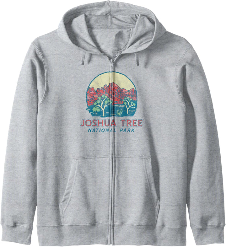Joshua Tree Vintage Red Rock Mountains & Trees Sketch Kapuzenjacke