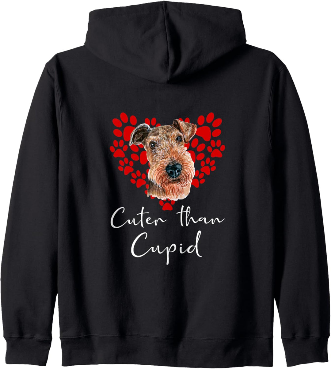 AIREDALE TERRIER Cuter Than Cupid Hunde Valentinstag Kapuzenjacke