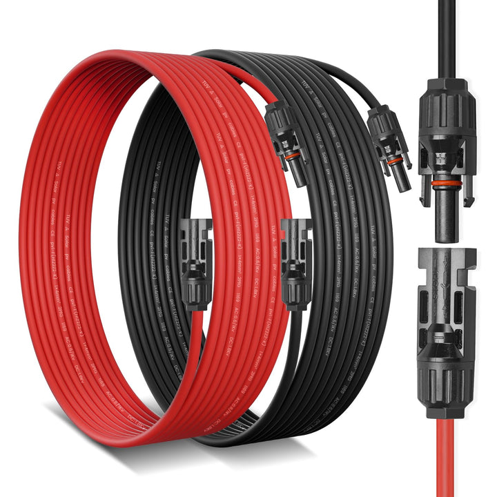 Solarkabel 4mm² 15M x 2 Solar Verlängerungskabel mit Solarstecker, Solar Verlängerung Photovoltaik K