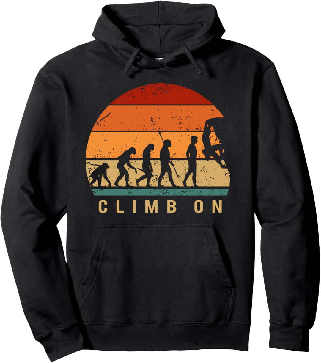 Klettern Evolution - Bouldern Climbing Bergsteiger Pullover Hoodie