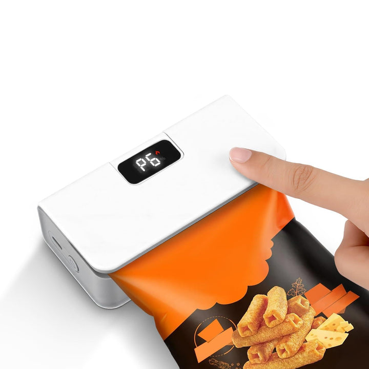 Wiederaufladbares Mini Folienschweissgerät mit LED-Display,6 Stufen Einstellbar Bag Sealer für Plast