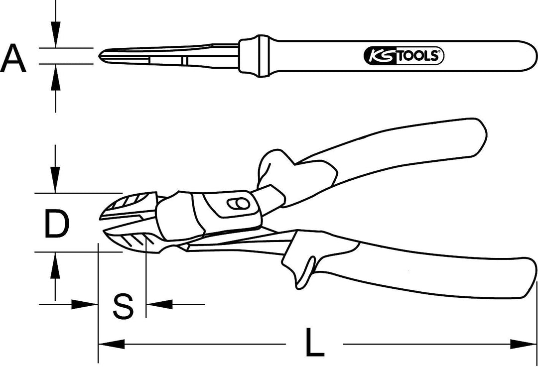 KS Tools 119.2025 ULTIMATEplus Kraft-Seitenschneider, 210mm