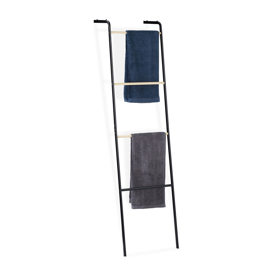 Relaxdays Handtuchleiter aus Metall, 4 Sprossen, für Handtücher & Kleidung, platzsparend, HxBxT 160x
