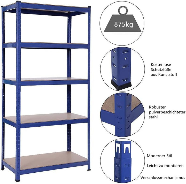 Werkbank, 170 x 75 x 30 cm 5 Ebenen verstellbare Regale, höhenverstellbar, DIY-Werkbank Werktisch Ar