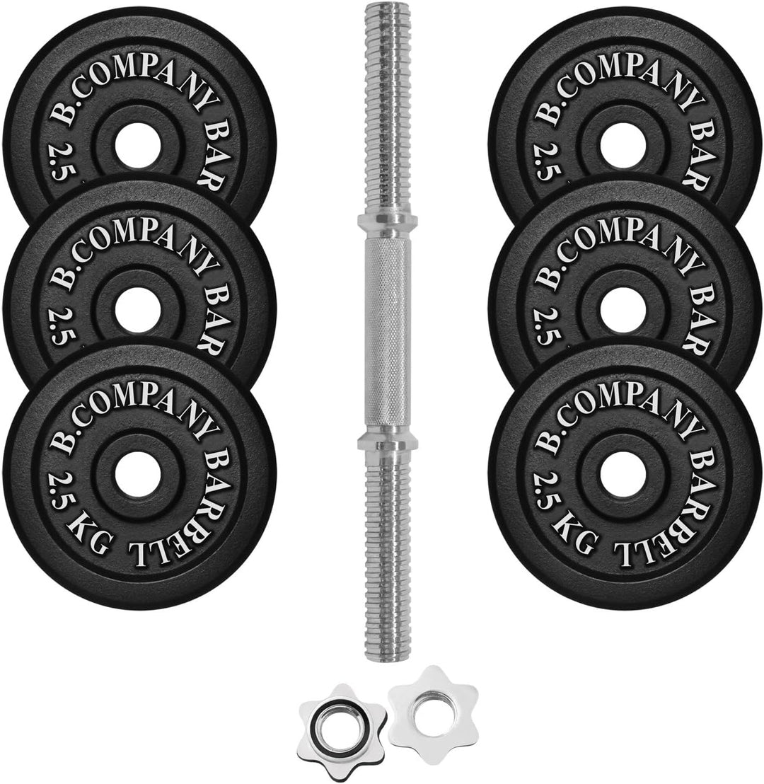 Guss Kurzhantel-Set 17,5Kg (1 x Kurzhantelstange 35cm und 6x2,5Kg Hantelscheiben) Hantelset Hanteln