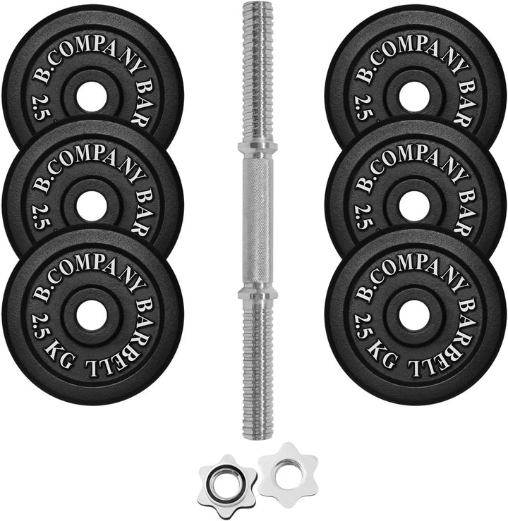Guss Kurzhantel-Set 17,5Kg (1 x Kurzhantelstange 35cm und 6x2,5Kg Hantelscheiben) Hantelset Hanteln