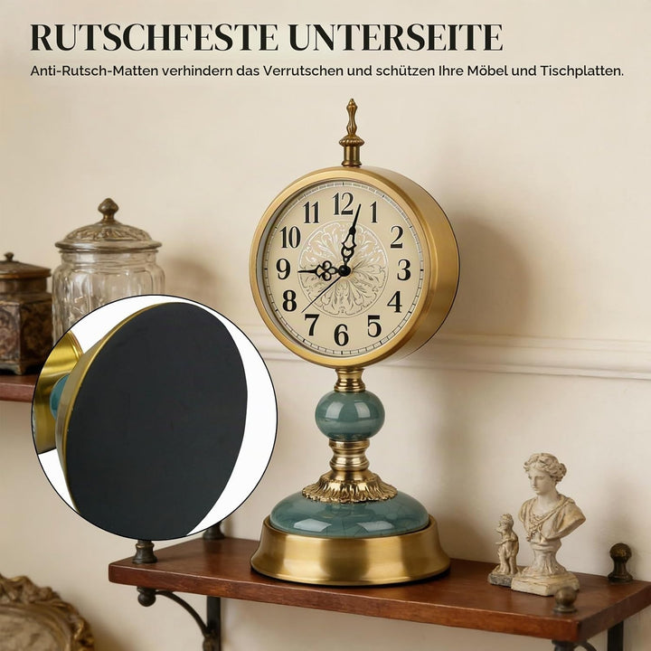 CISSIYOG Vintage Tischuhr Gold, Antike Metall Schreibtischuhr Batteriebetrieben für Kaminsims, Wohnz