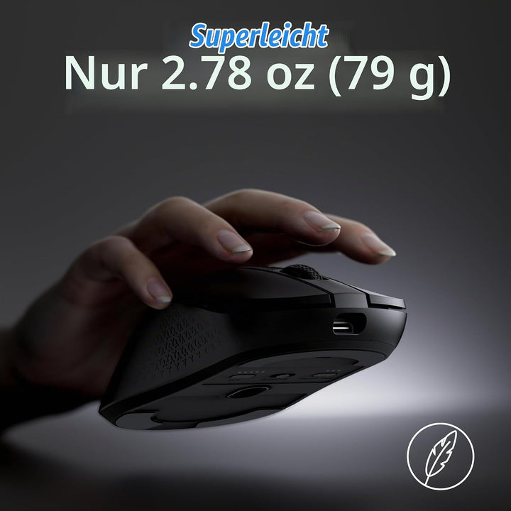 Keychron M3 Kabellose optische Maus, 2.4 GHz/Bluetooth 5.2, 1000 Hz, programmierbarer, PixArt 3311 S