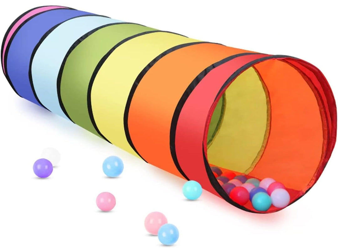 LATERN 180CM Spieltunnelzelt für Kinder, 46CM Runder Öffnung Babytunnel Bunter Pop-Up Kriechtunnel Z