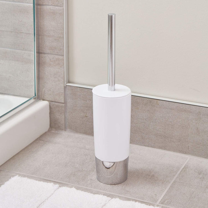 iDesign 99000EU Duetto Toilettenbürste, weiss / chrom, Weiss