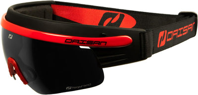 Daisan Langlauf Sportbrille Skibrille Nordic-Brille schwarz rot + silber verspiegelt Kat. 3, schwarz