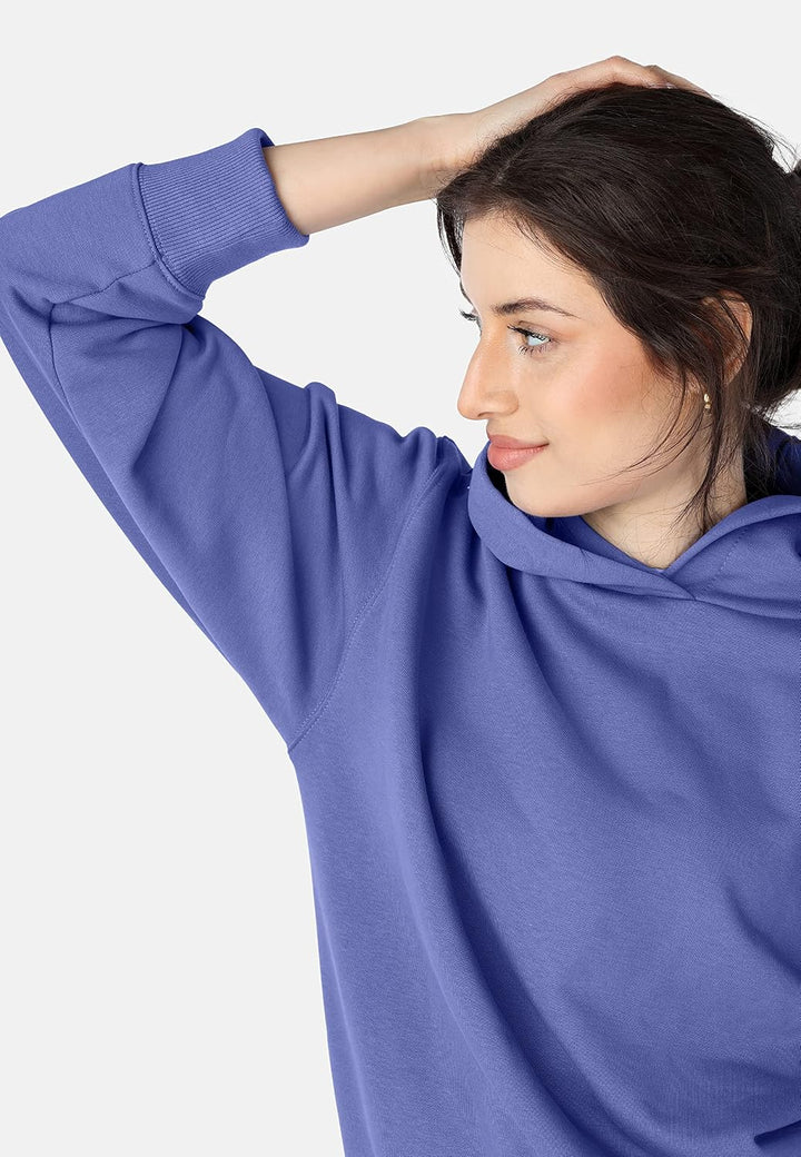 Bellivalini Kapuzenpullover lang Damen Hoodie Sportanzug Oberteil Jogging Pullover BLV210 S Lila-bla