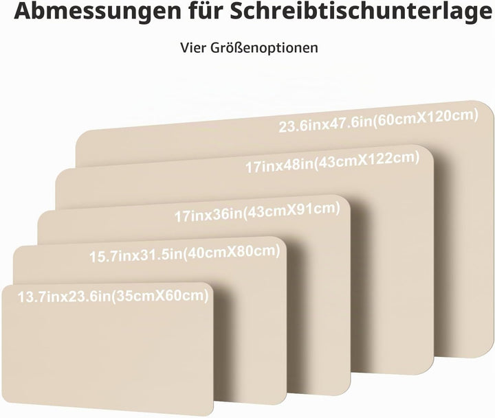 Aothia Schreibtischunterlage,PU-Leder-Schreibtischmatte,Mauspad,rutschfester Schreibtischschutz,wass