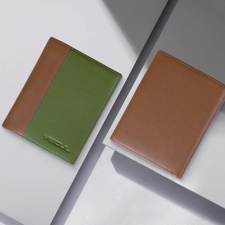 VISOUL Echt Leder Geldbörse Herren mit RFID Schutz Portemonnaie Gross mit Münzfach 10 Fächer Echtled