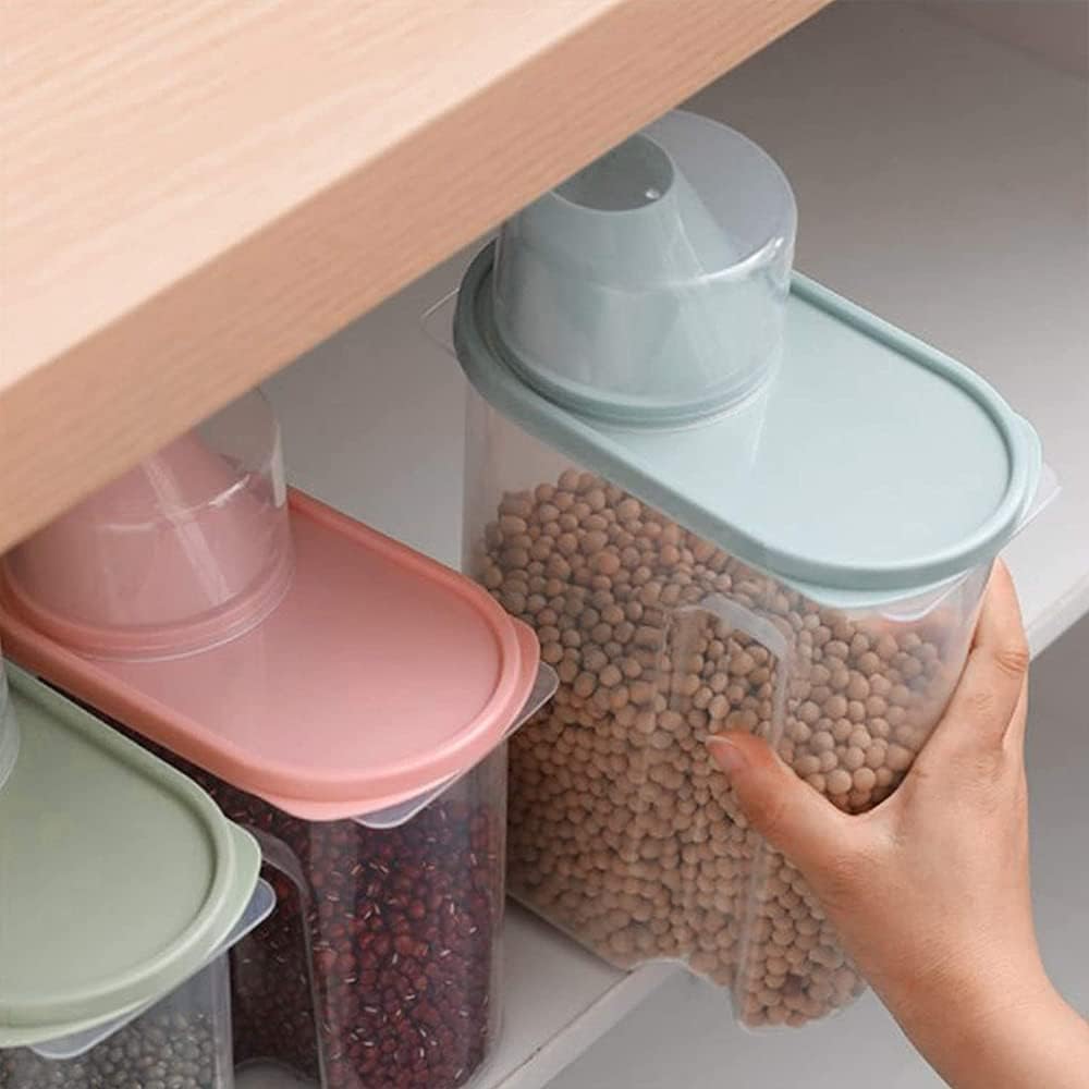 4 Stück Getreidelagerbehälter,Vorratsglas Für Lebensmittel,Lebensmittelaufbewahrungsbox Messbecher,G