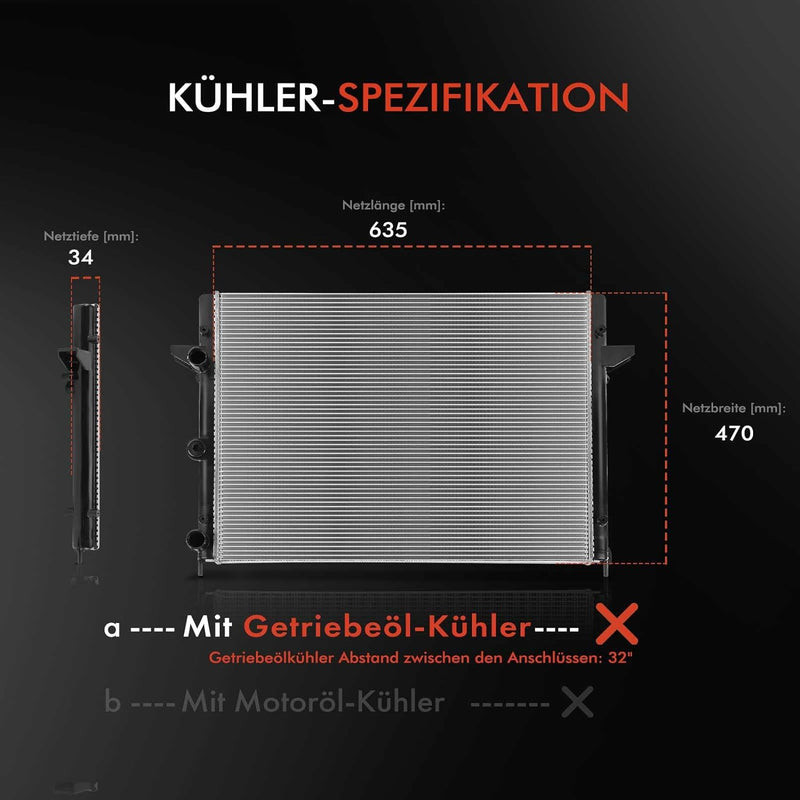 Frankberg Kühlmittelkühler Kompatibel mit Galaxy WGR 2.3L-2.8L 1995-2006 Motorkühler Shara.n 7M6 7M8