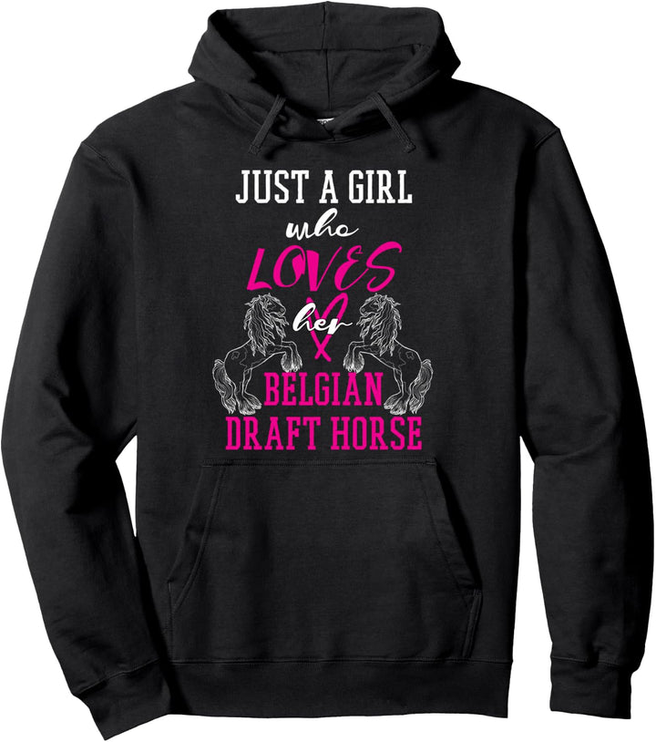 Nur ein Mädchen, das ihr Belgian Draft Horse Womens liebt Pullover Hoodie