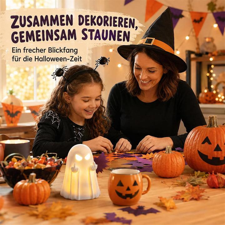 Halloween Deko Geisterlampe,Mittelfinger Geisterfigur,3D Niedliche Geister Geist Witzig-gross, Geist