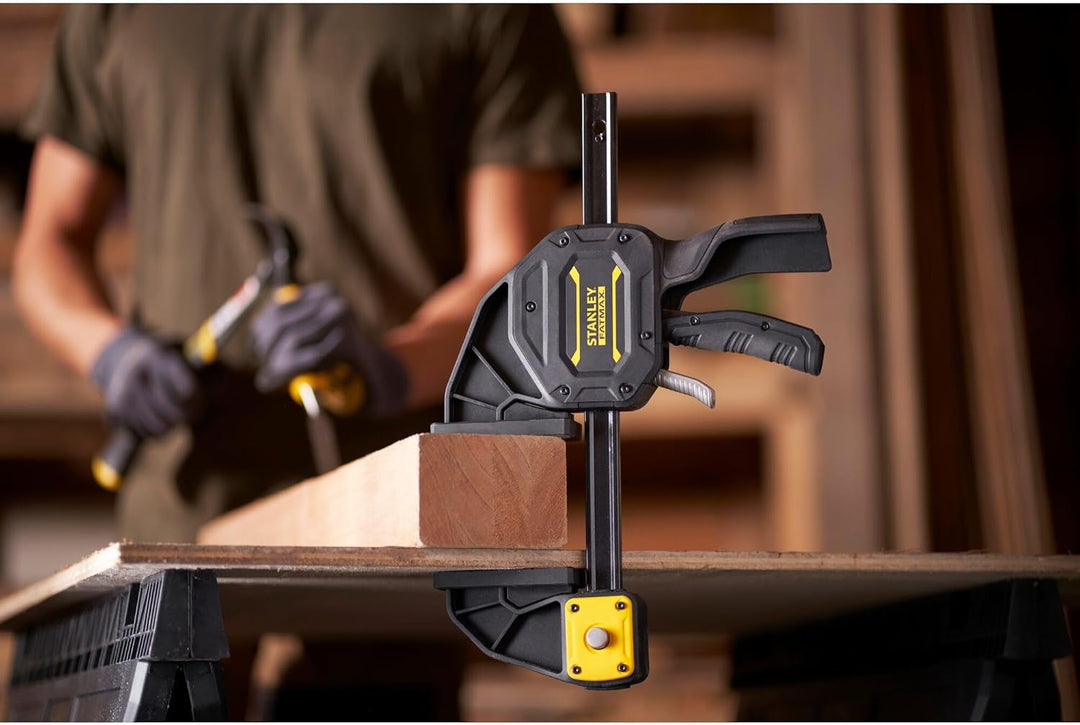 Stanley FatMax Einhandzwinge Extralang FMHT0-83238 (410mm Schienen-Länge, 270kg Spannkraft, verwindu