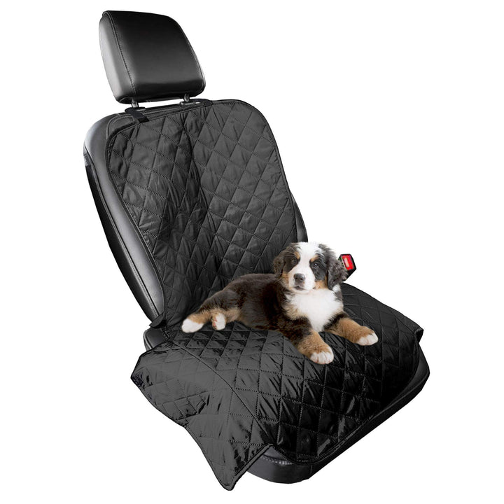 Furhaven Universal Water-Resistant Quilted Single Car Seat Protector - Black, One Size (Single) Quil