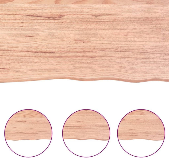 vidaXL Tischplatte Hellbraun 100x60x4 cm Massivholz Eiche Behandelt Hellbraun 100 x 60 x 4 cm, Hellb