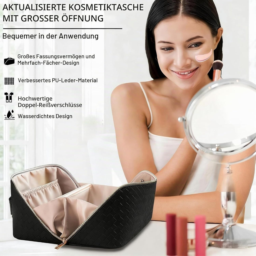 Reise Kosmetiktasche Damen mit Grossem,Tragbare Reise Make Up Tasche,Wasserdichter Schminktasche kul