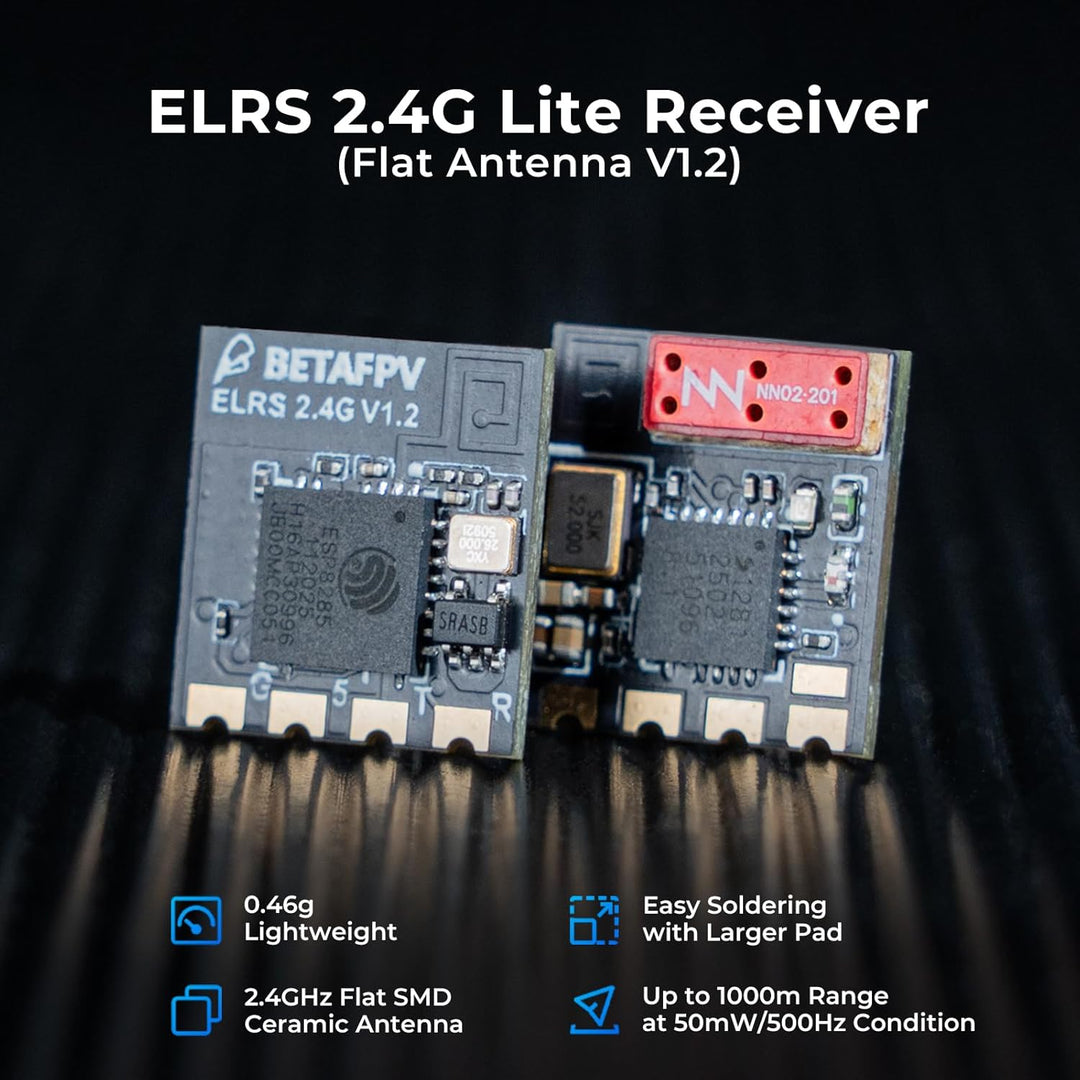 BETAFPV ExpressLRS Lite Receiver mit Flat SMD Ceramic Antenna High Refresh Rate Long Range Performan