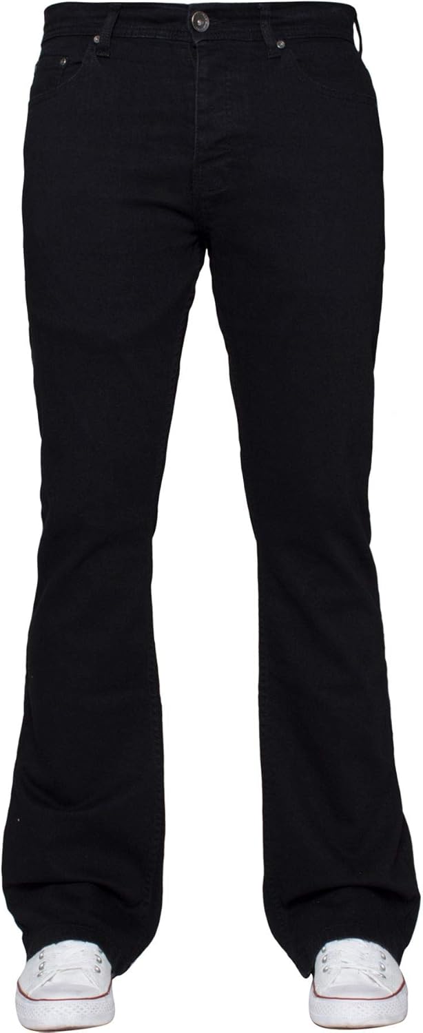 Enzo Herren Bootcut Jeans 30W / 32L Schwarz, 30W / 32L Schwarz