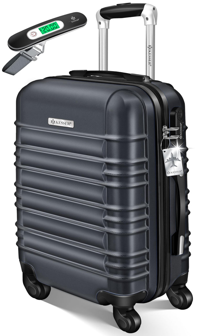 KESSER® Handgepäck Reisekoffer Hartschalen-Koffer Inkl. Kofferwaage + Gepäckanhänger Trolley Gepäck