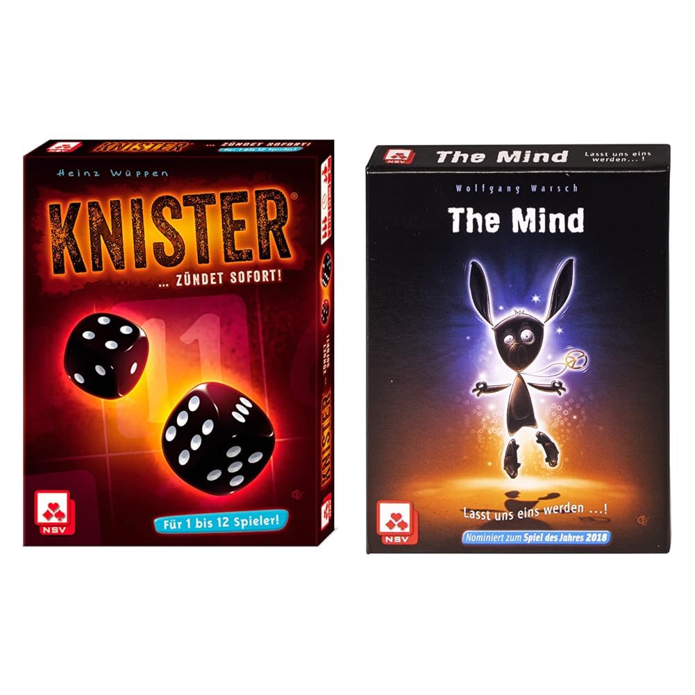 NSV - 4050 - KNISTER - Würfelspiel & 4059 - The Mind - Kartenspiel Bundle mit Kartenspiel, Bundle mi