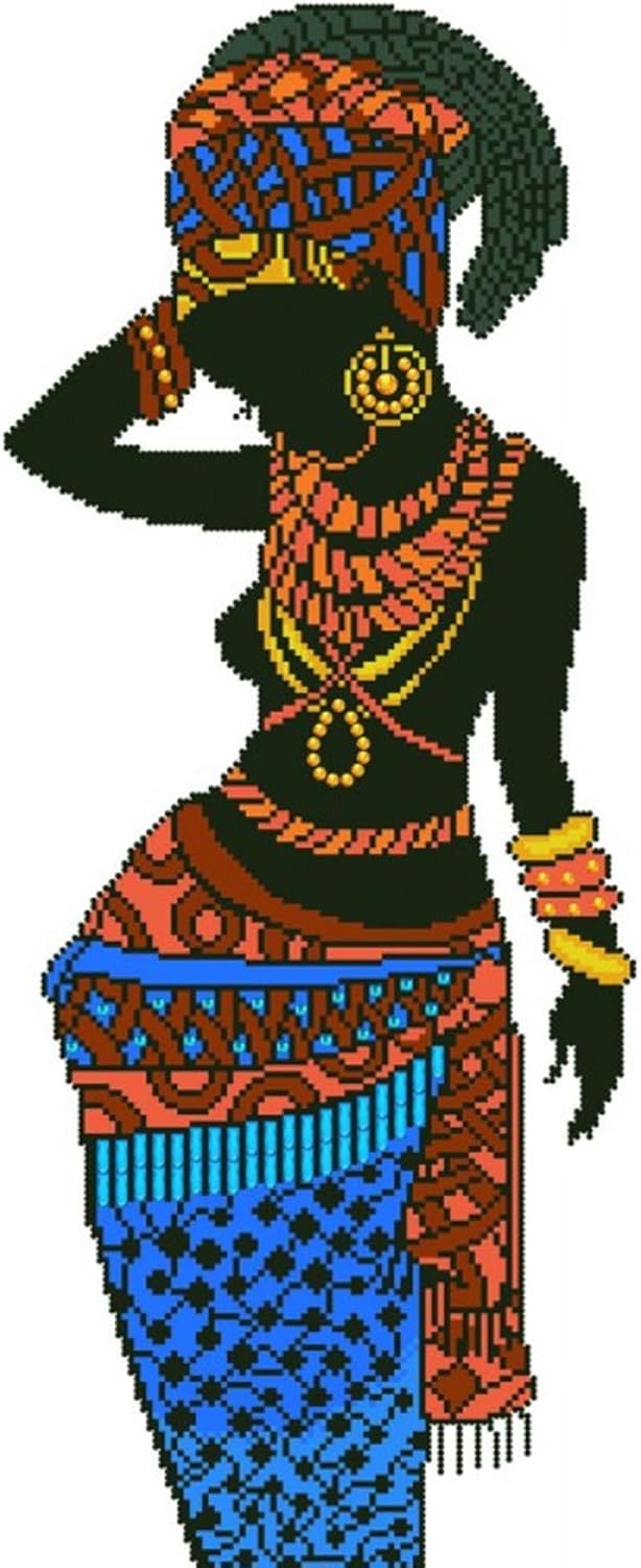 Diamond Dotz DD12-035 Afrikanische Prinzessin, ca. 52 x 76 cm gross, Diamond Painting, Malen mit Dia