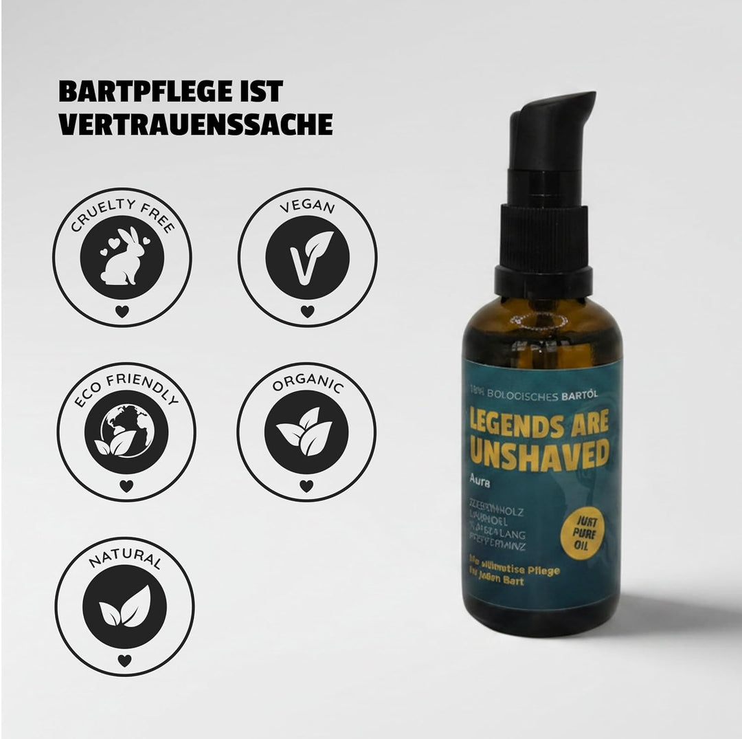 REBELS N' SAINTS Bartöl Aura - 100% natürlich - Pflegt Bart und Haut - Made in Germany - 50 ml Zeder