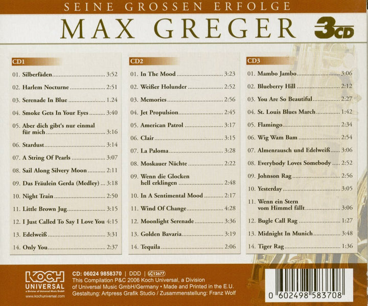 Seine Grossen Erfolge, Audio-CD