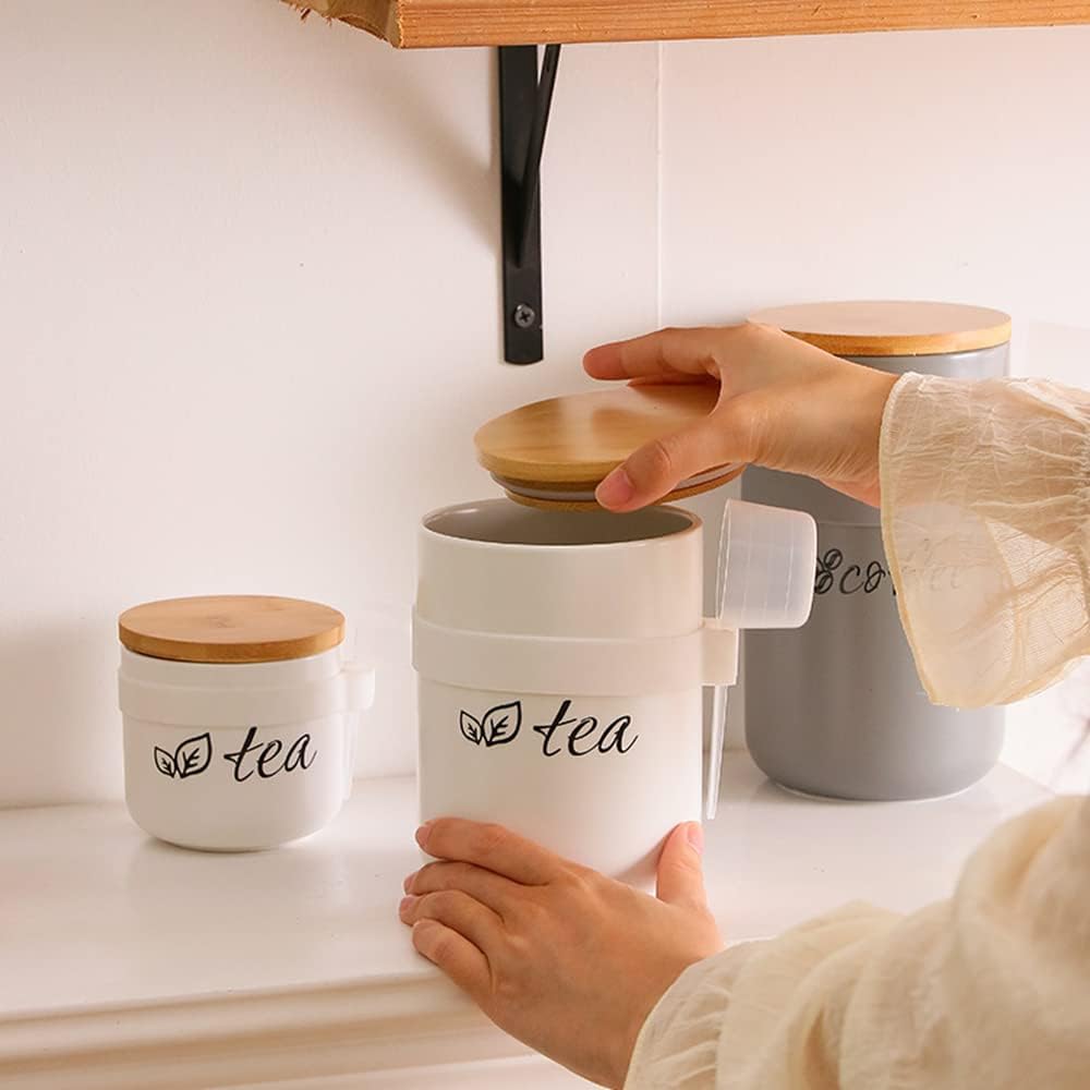1000ml/34 oz Vorratsdosen Keramik, Teedose Kaffeedose mit Löffel und deckel, aufbewahrungsdosen küch