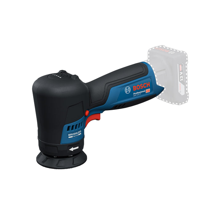 Bosch Professional 12V System Akku-Polierer GPO 12V-77 (inkl. montiertem 77 mm Klett-Stützteller, 77
