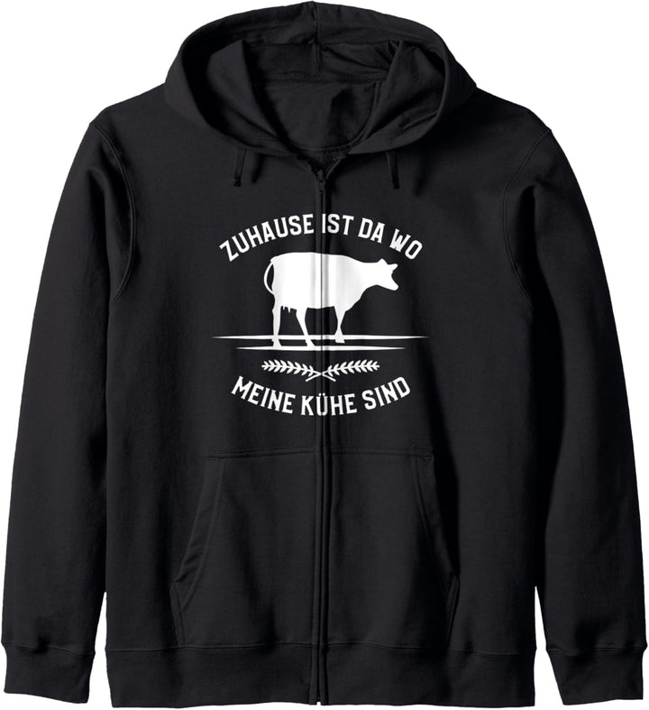 Zuhause Ist Da Wo Meine Kühe Sind Kapuzenjacke