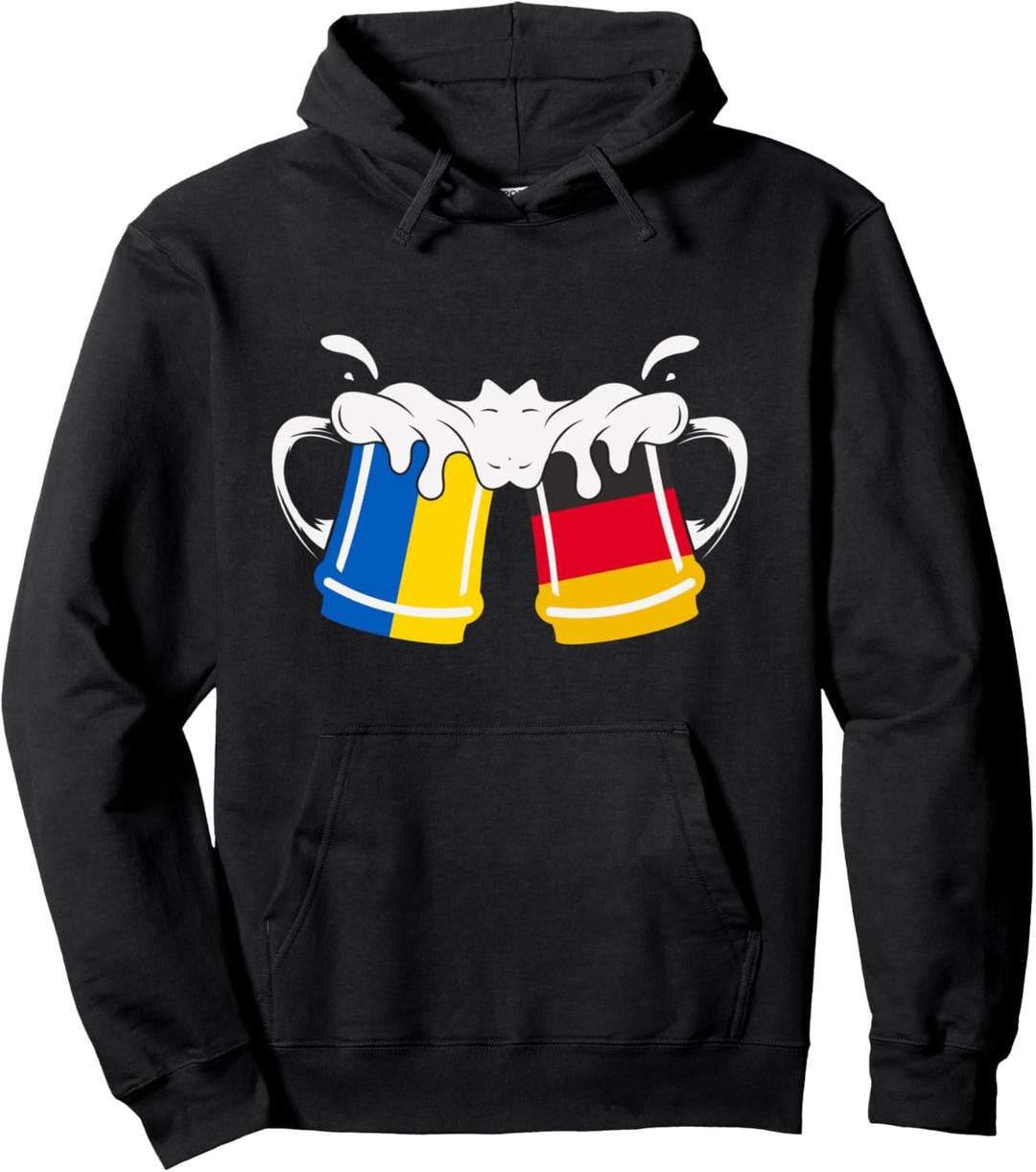 Ukraine Deutschland Flagge Bierkrug Bier Pullover Hoodie
