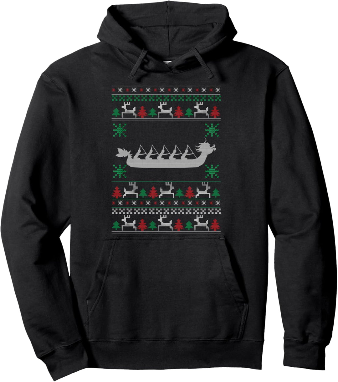 Drachenboot Weihnachten - Lustiges Paddel Ugly Christmas Pullover Hoodie