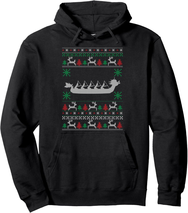 Drachenboot Weihnachten - Lustiges Paddel Ugly Christmas Pullover Hoodie