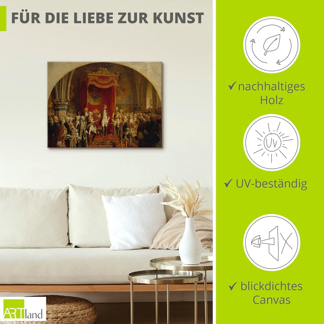 ARTland Leinwandbilder Wandbild Bild auf Leinwand 80x60 cm Wanddeko Preussen König Die schlesischen