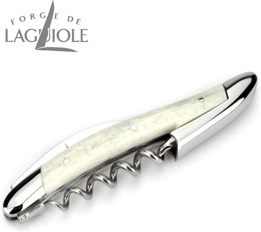 Forge de Laguiole - Kellnermesser Frankreich - Griff Knochen - Edelstahl glänzend - Original mit Zer