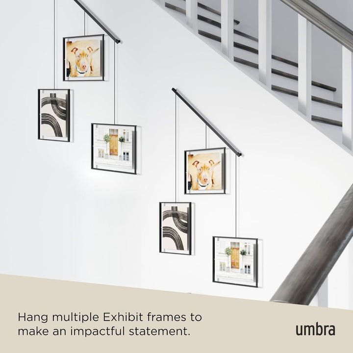 Umbra Exhibit Foto Collage Bilderrahmen - Flexibles Bilderrahmen-Set zur Horizontalen und Diagonalen